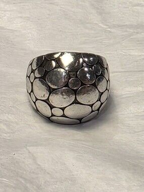 Brighton Pebbled Silver Bubble Dome Ring  Size 6.5-7